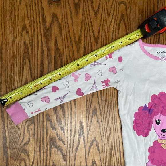 🐩💕BABIES-R-US💕🐩 longsleeve shirt 100%cotton sz 4Tpink poodle front/backGUC🎀 - Picture 7 of 7